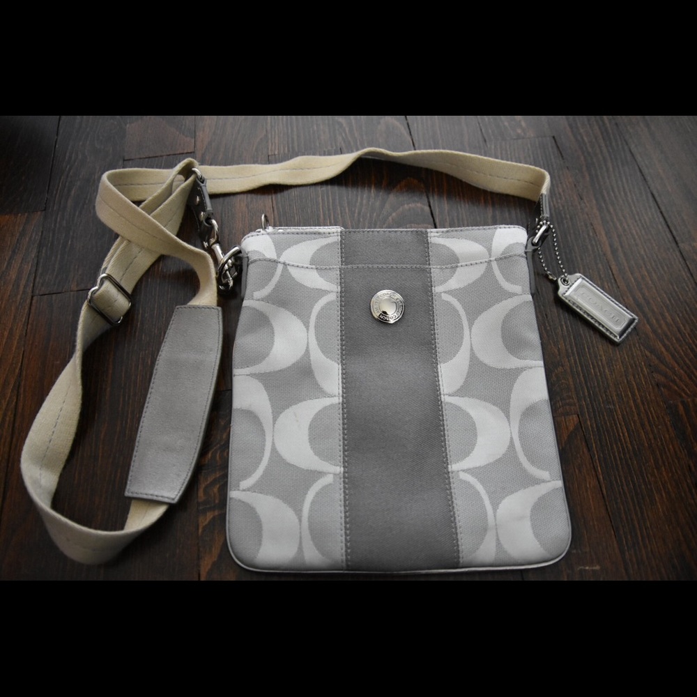 COACH Crossbody Bag, White/Gray